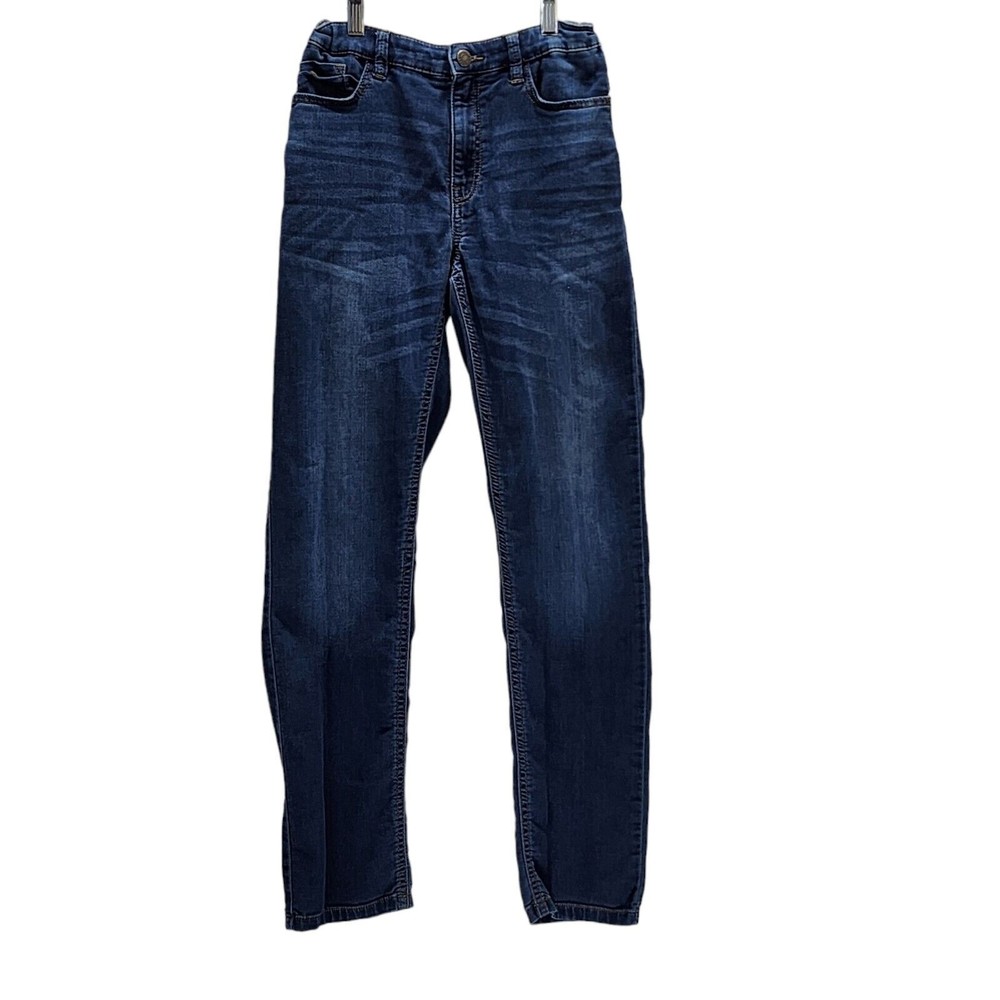 NUKUTAVAKE Boys Skinny Jeans Blue Denim Size 16 Super Stretch Adjustable Waist